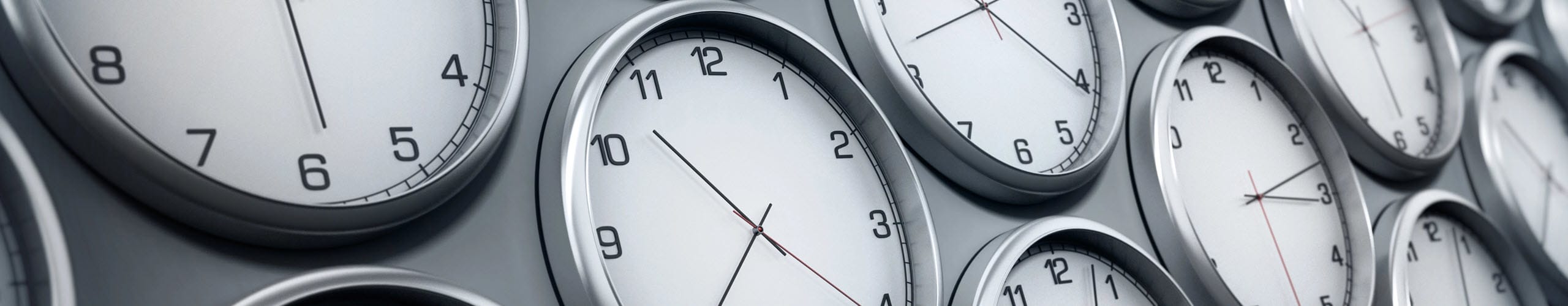 Tidszoner angivet af forskellige ure